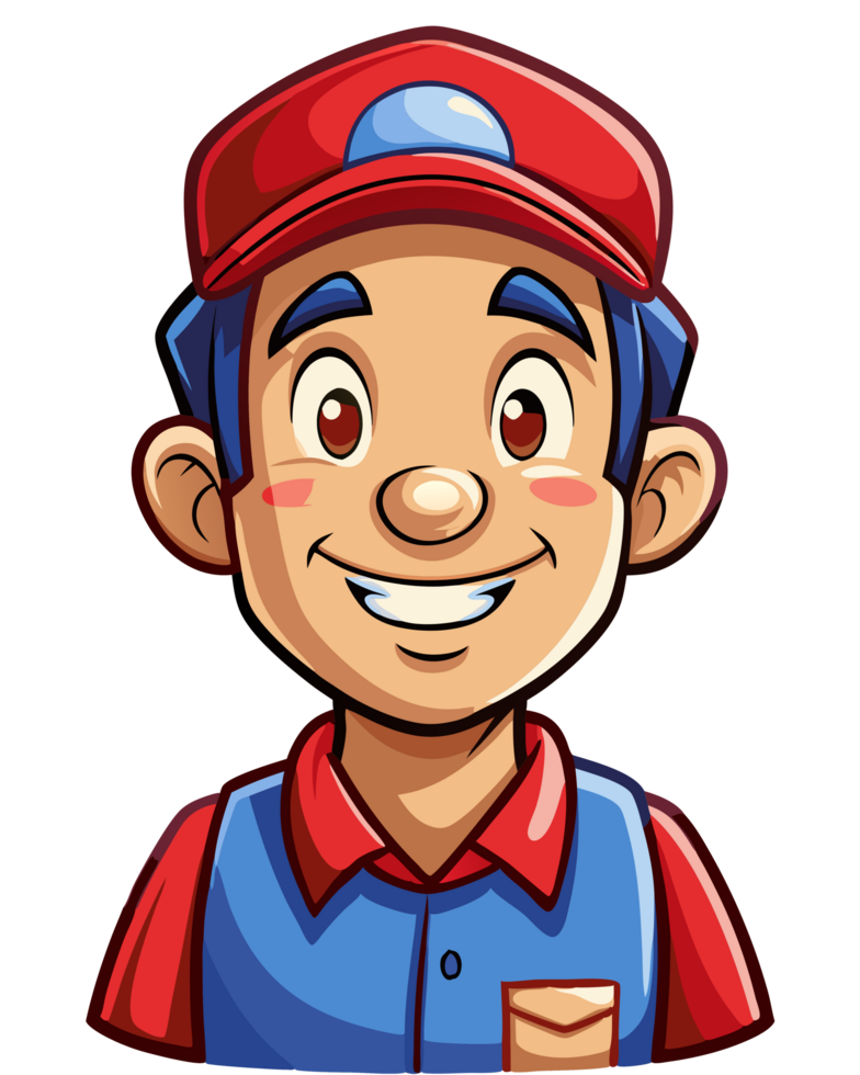 Friendly Delivery Man with a Parcel in Hand png