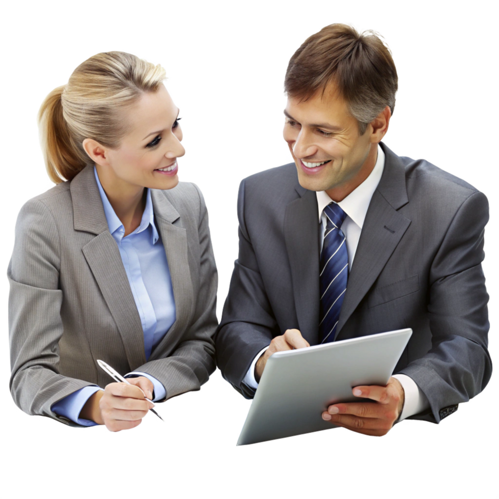 Two Executives in a Serious Discussion png