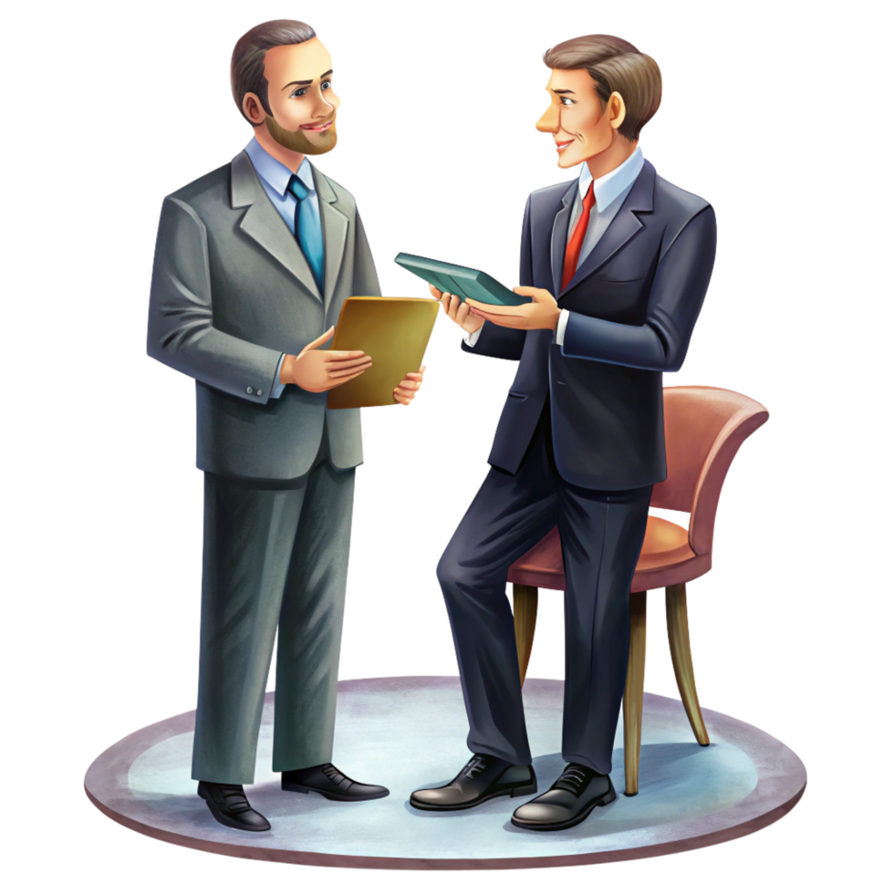 Business Partners Planning in a Discussion png