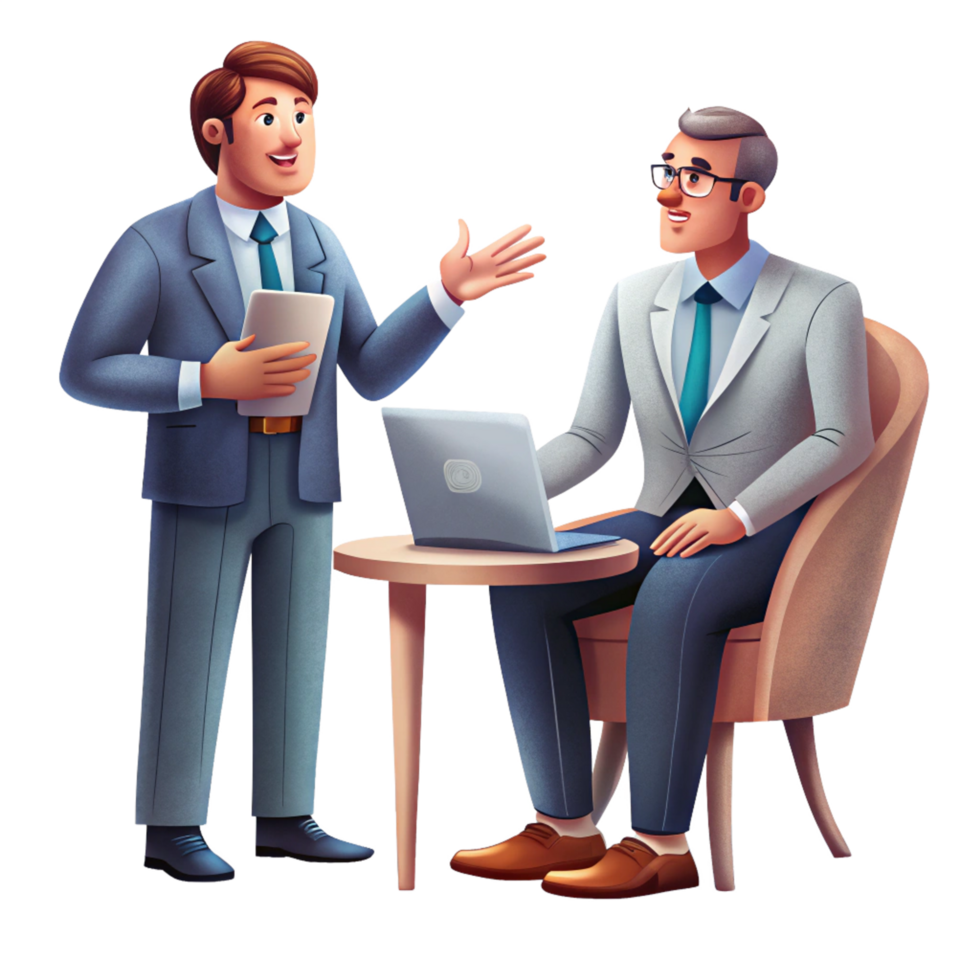 Two Executives in Business Discussion png