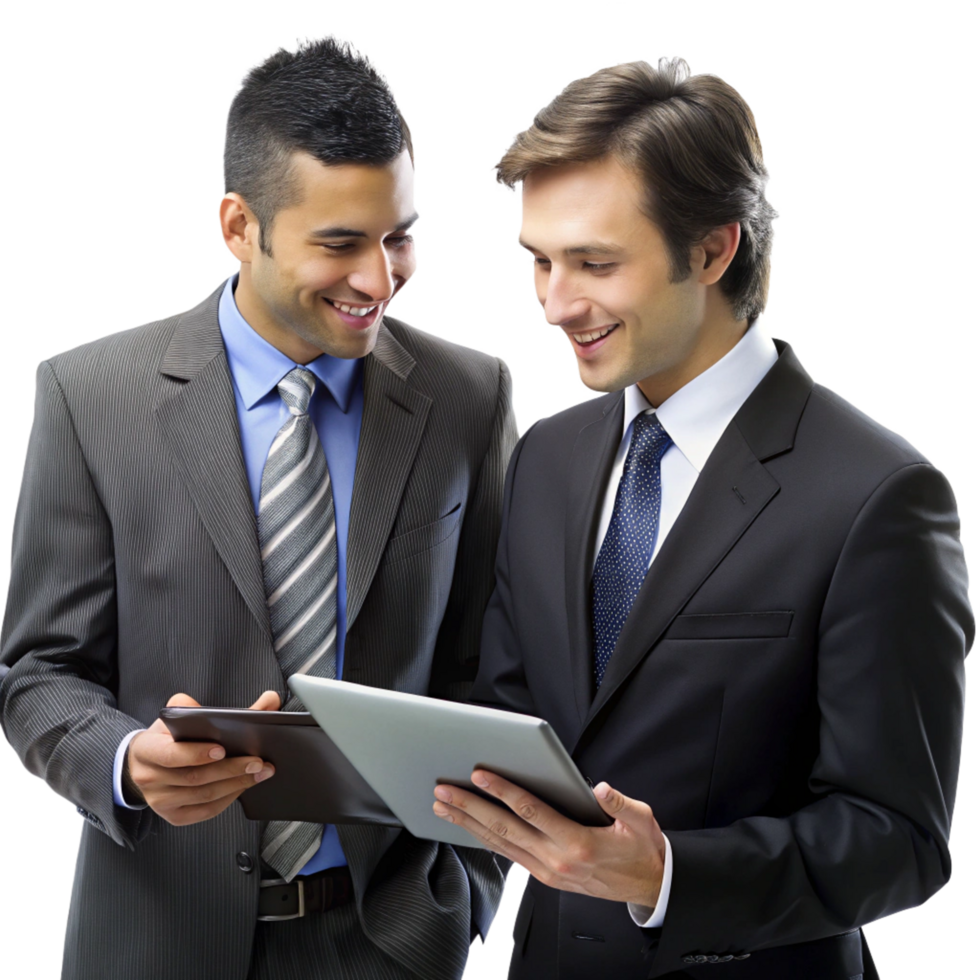 Business Partners Discussing Key Decisions png