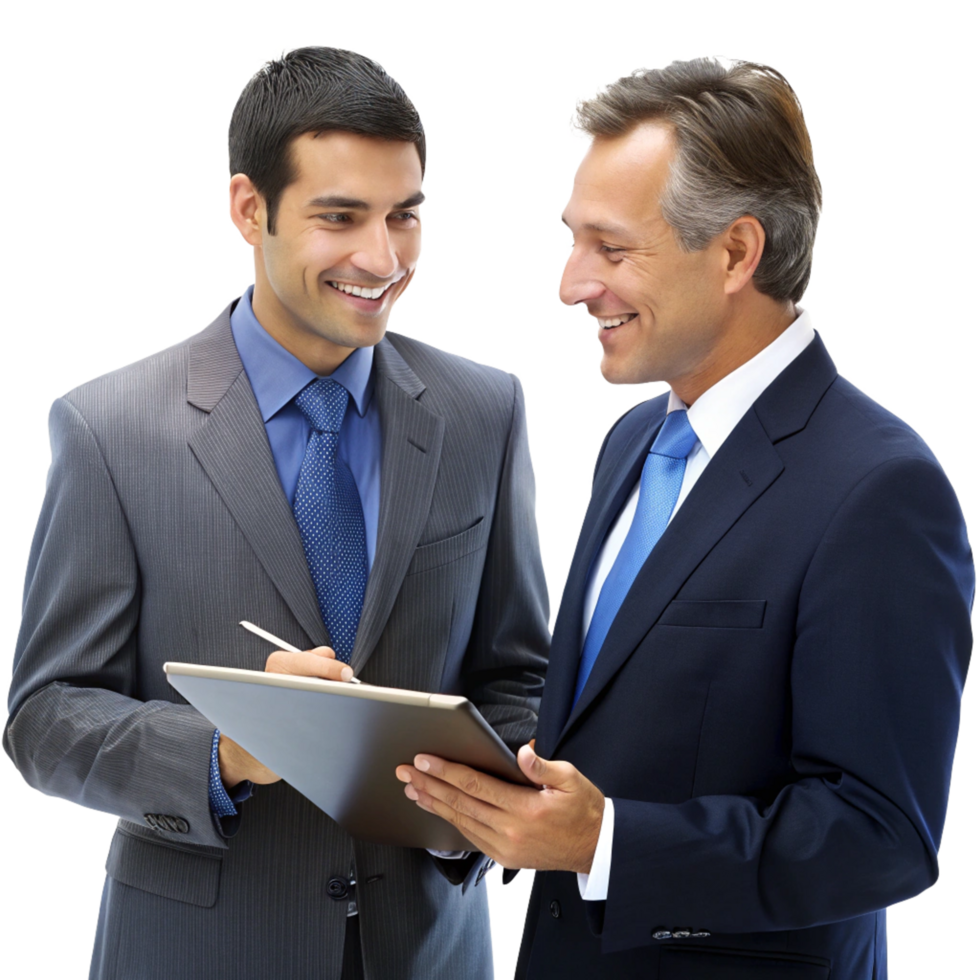 Two Professionals in a Corporate Discussion png
