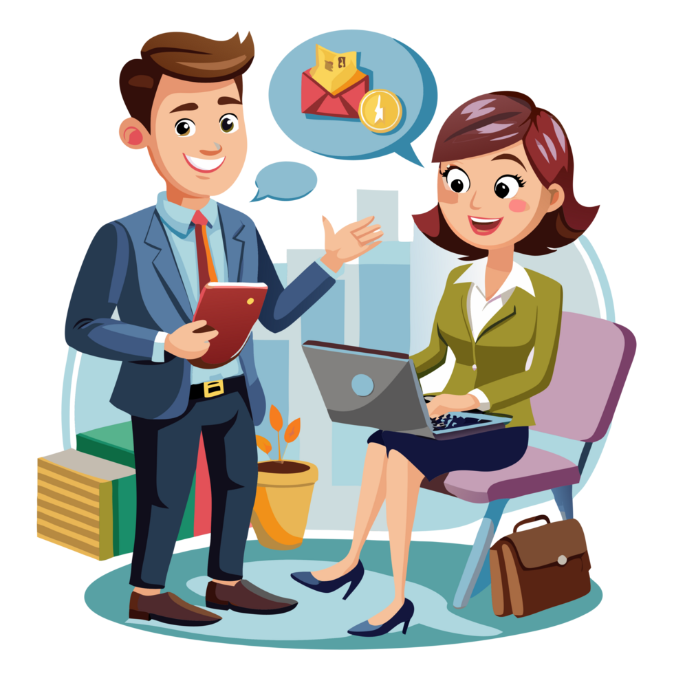 Business Partner Discussion at Work png