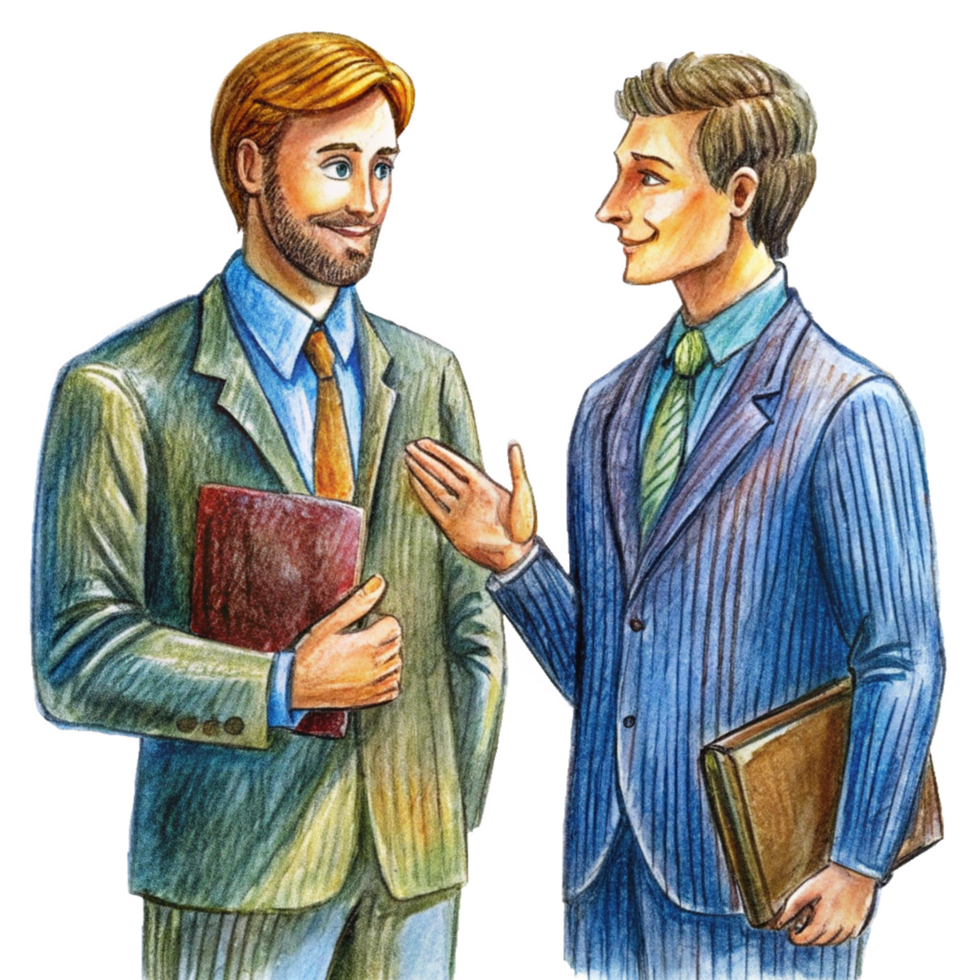Two Entrepreneurs Discussing Business png