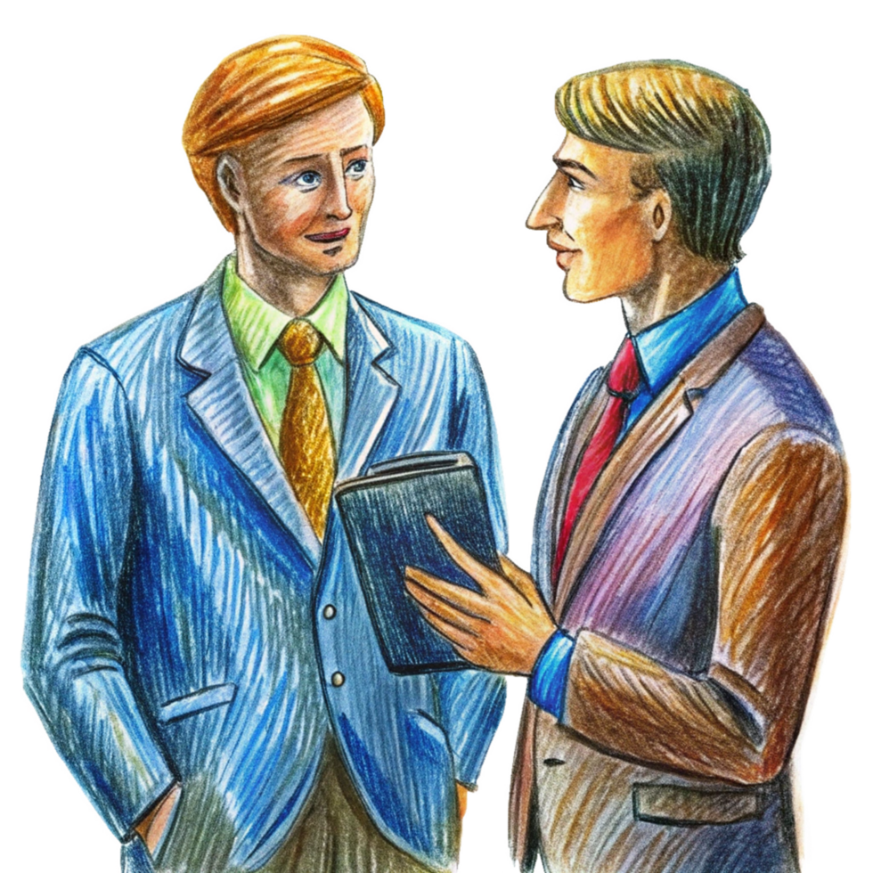 Business Partners in a Serious Talk png