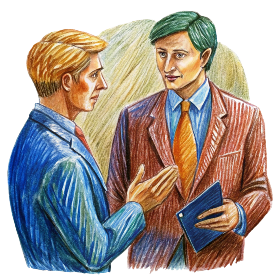 Two Colleagues in Business Partner Discussion png