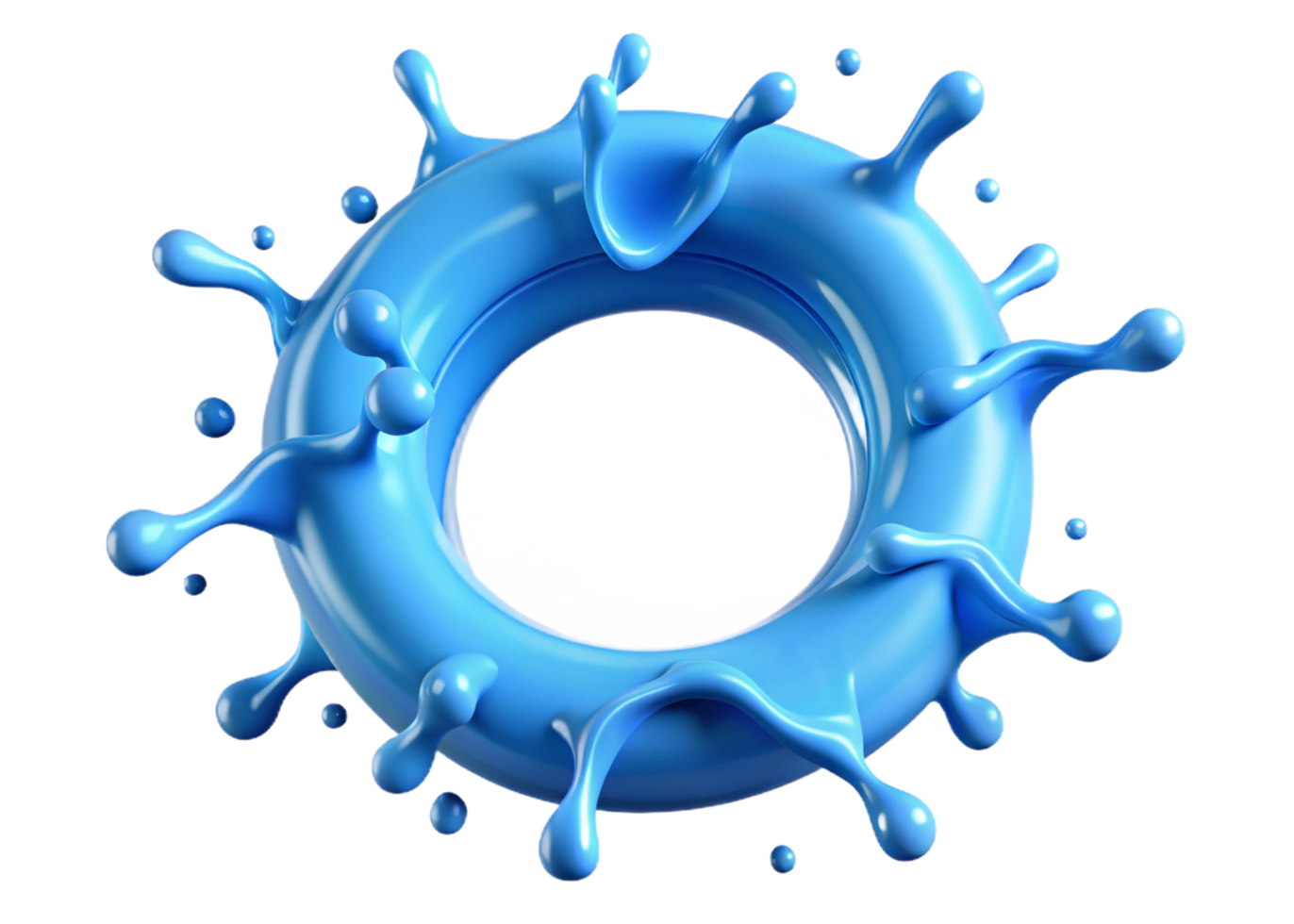 Water Splash Circle with Clear Droplets png