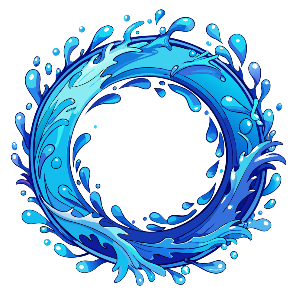 Round Water Droplets Splashing png