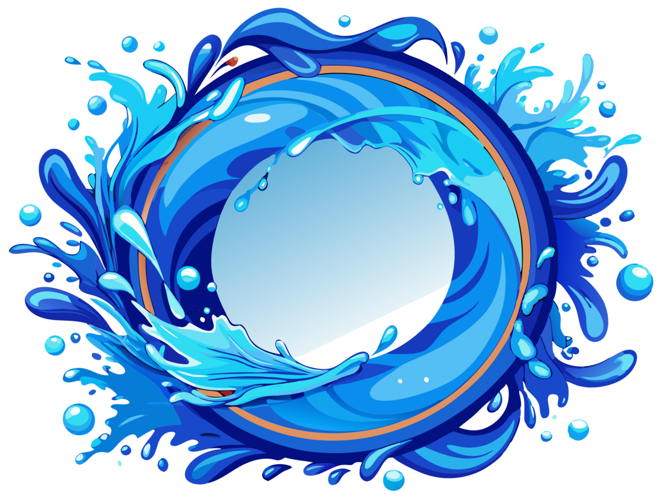 Round Water Splash with Dynamic Motion png