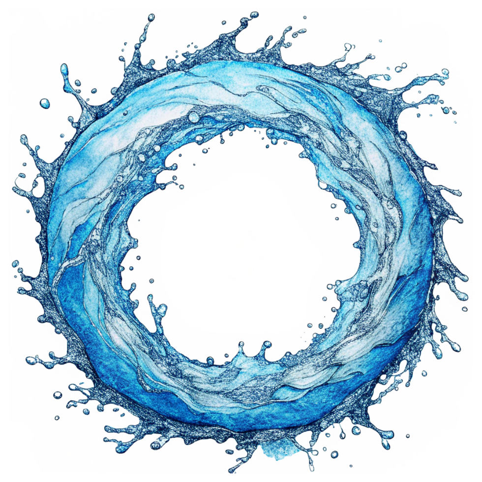 Elegant Water Circle Splash png