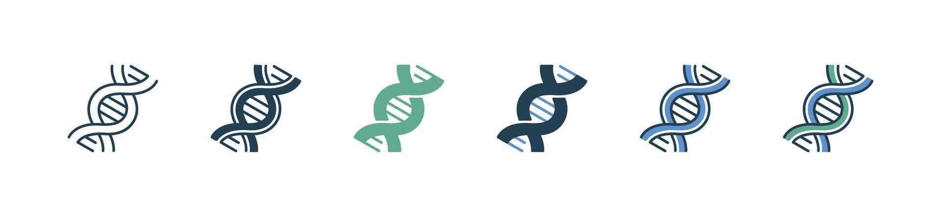 simple molecular genetic icon set microbiology dna gene symbol illustration vector