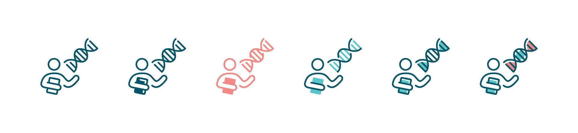 human holding dna genetic icon people biotechnology research symbol illustration design vector