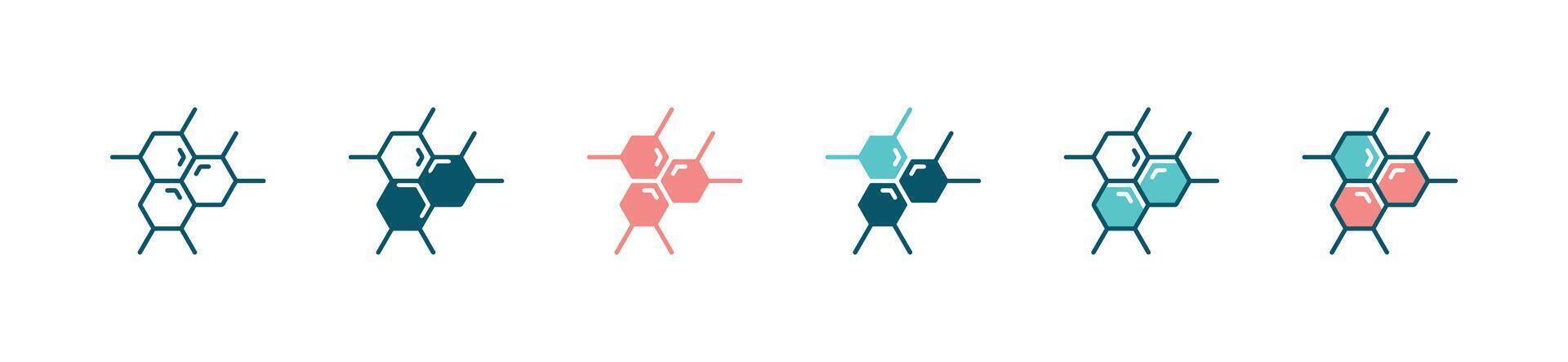 microscope molecular hexagon icon set medicals science biology genetic sign illustration vector