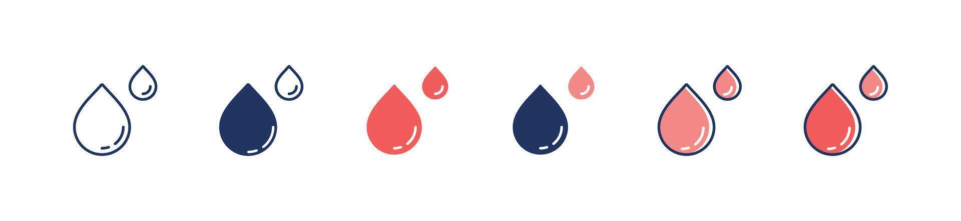 simple dripped blood transfusion icon set liquid blood donor life donation illustration vector