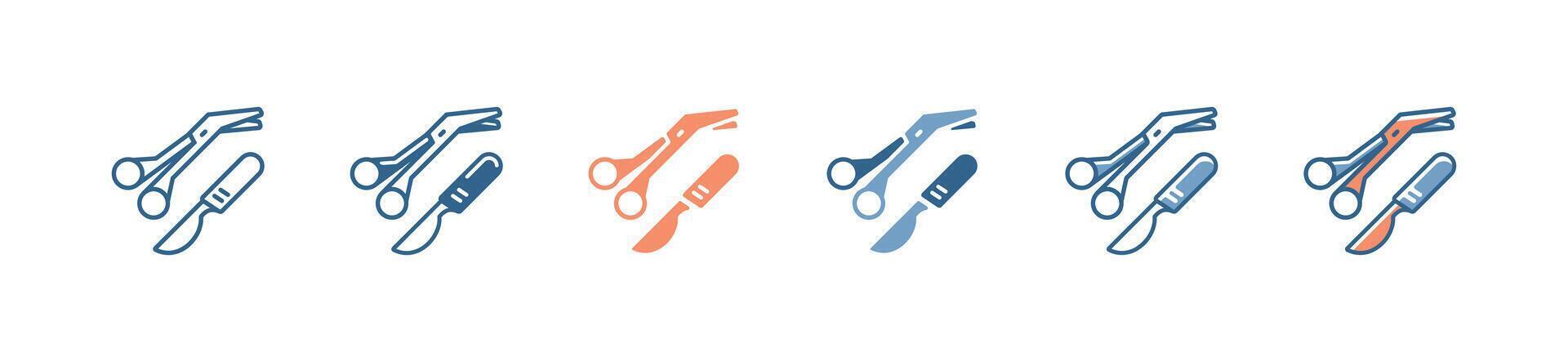 surgery cutting tool icon medicals surgeon operation scalpel knife sign illustration vector