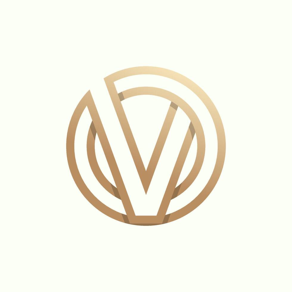 Initial OV or VO Logo design, Monogram Letter O with V combination vector