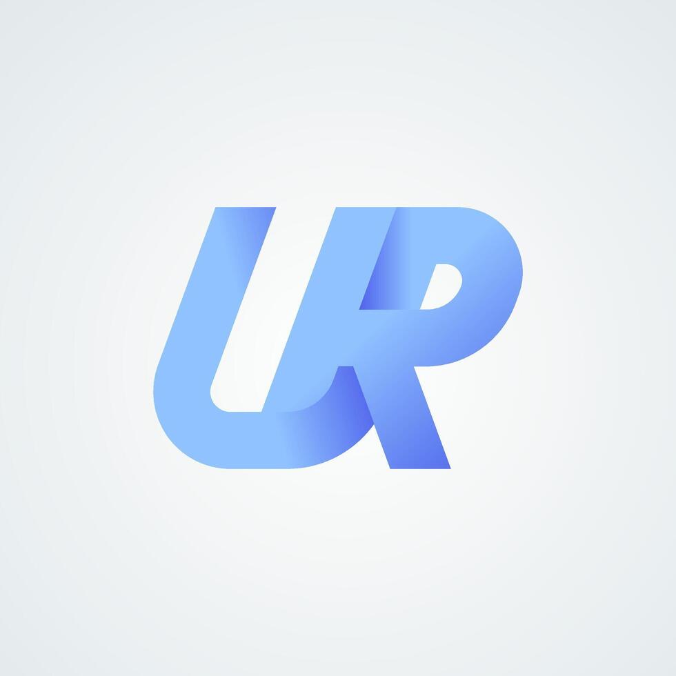 Initial RU or UR Logo design, Monogram Letter R with U combination vector