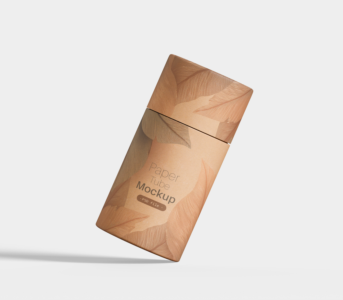 Realistic paper tube mockup easy to Editable mockup presentation psd
