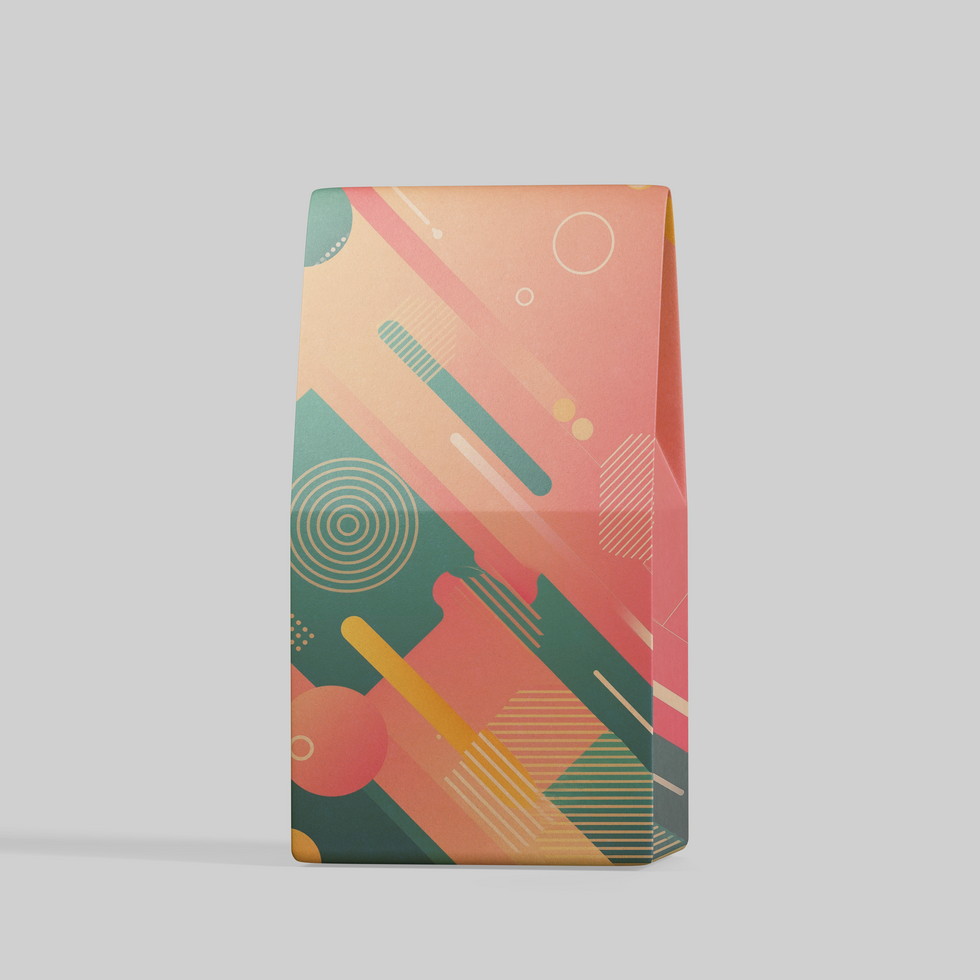 Pouch Snack Sachet Bag Packaging mockup. 3d render Illustration Isolated On White Background. Mock Up. psd