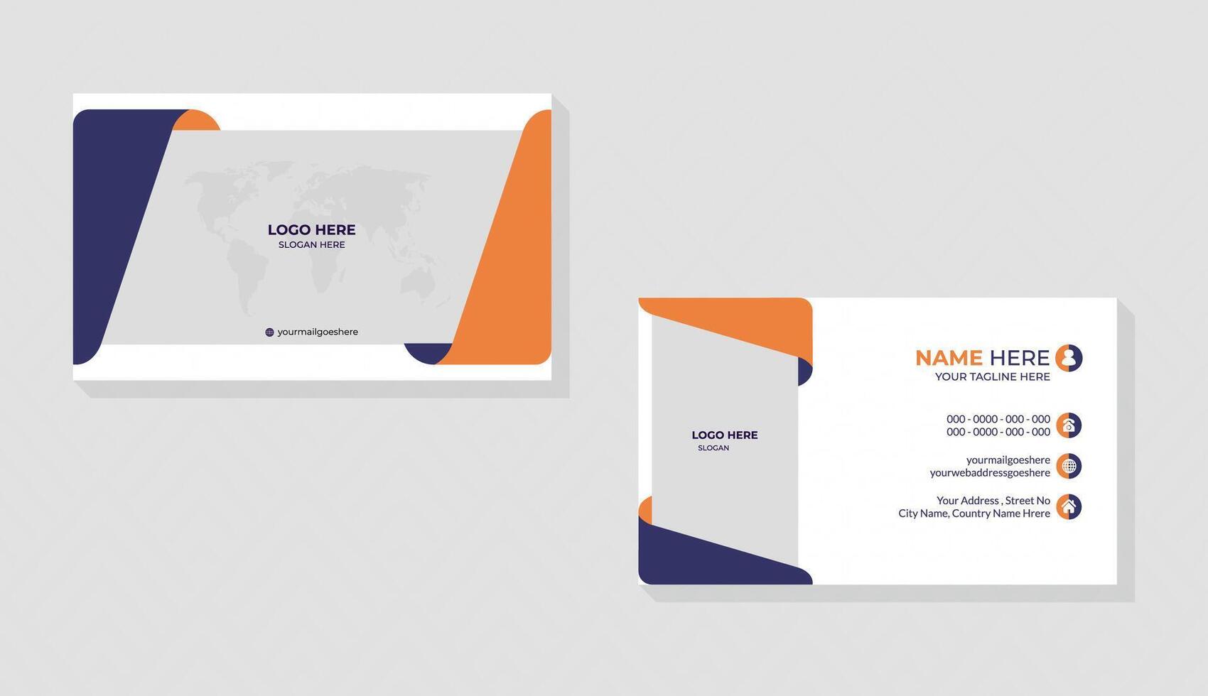 Modern Business Card template with geometric shapes, waves for business, technology. Simple and clean design with a logo and a place 02 vector