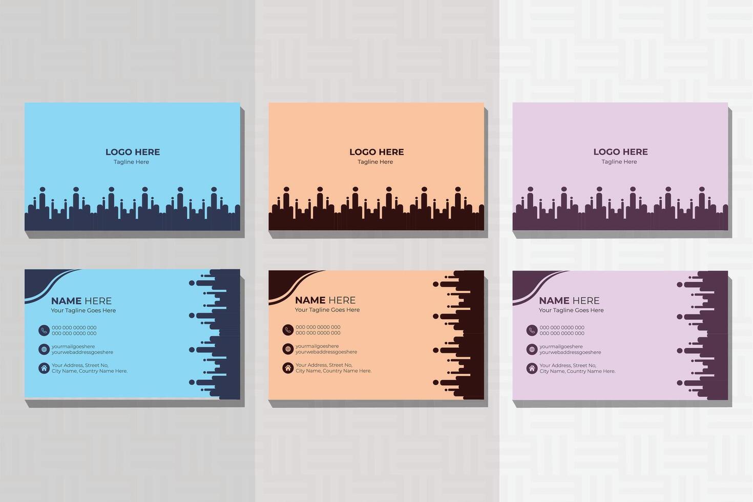 Modern Business Card template with geometric shapes, waves for business, technology. Simple and clean design with a logo and a place 04 vector