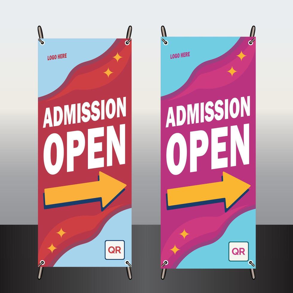 Admission Rollup Layout with Colorful Accents 2 vector