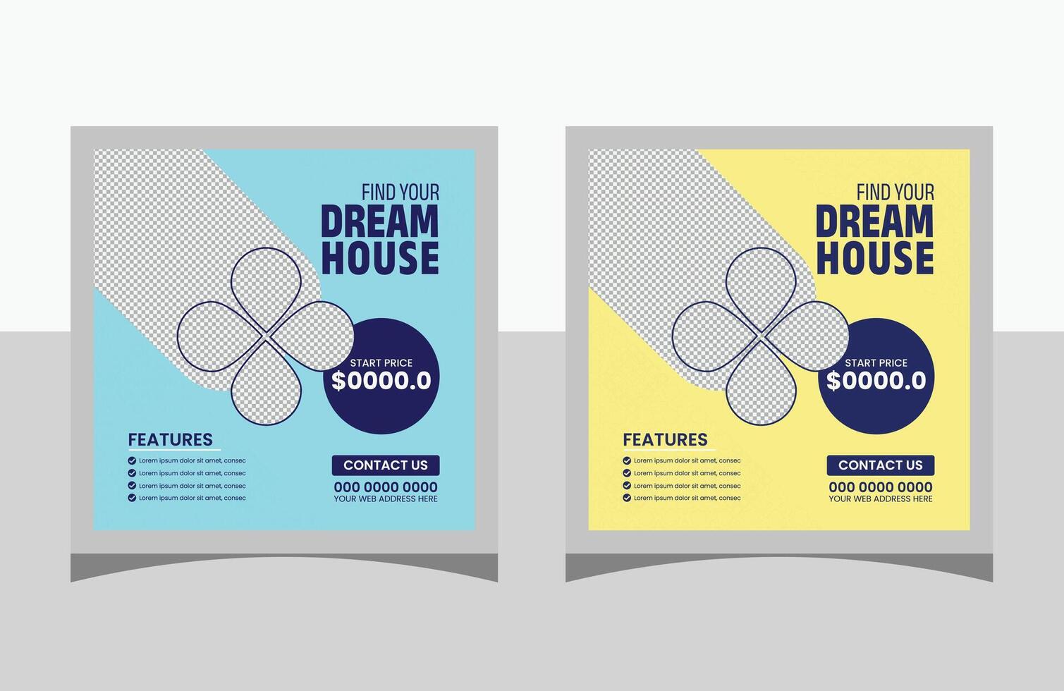 Vertical Social media post design template vector