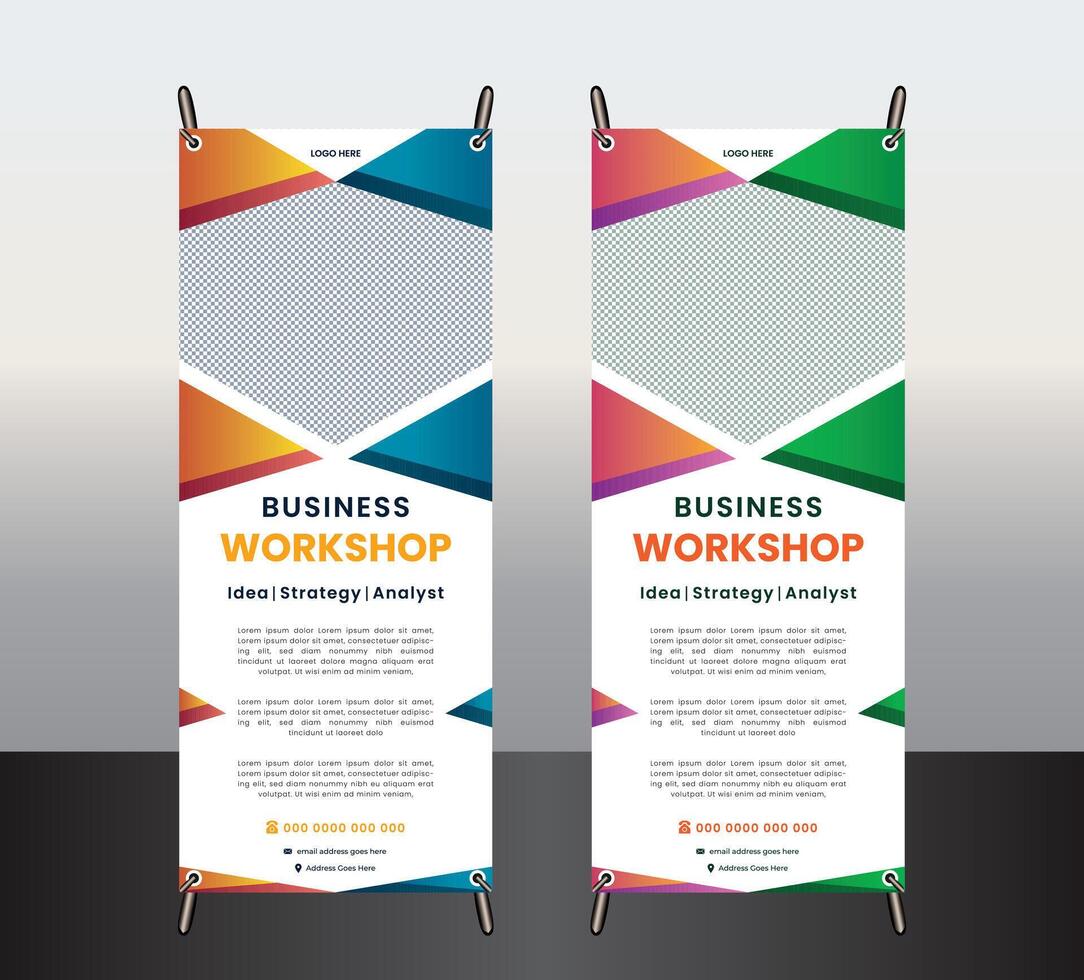 template of modern Business rollup design vector
