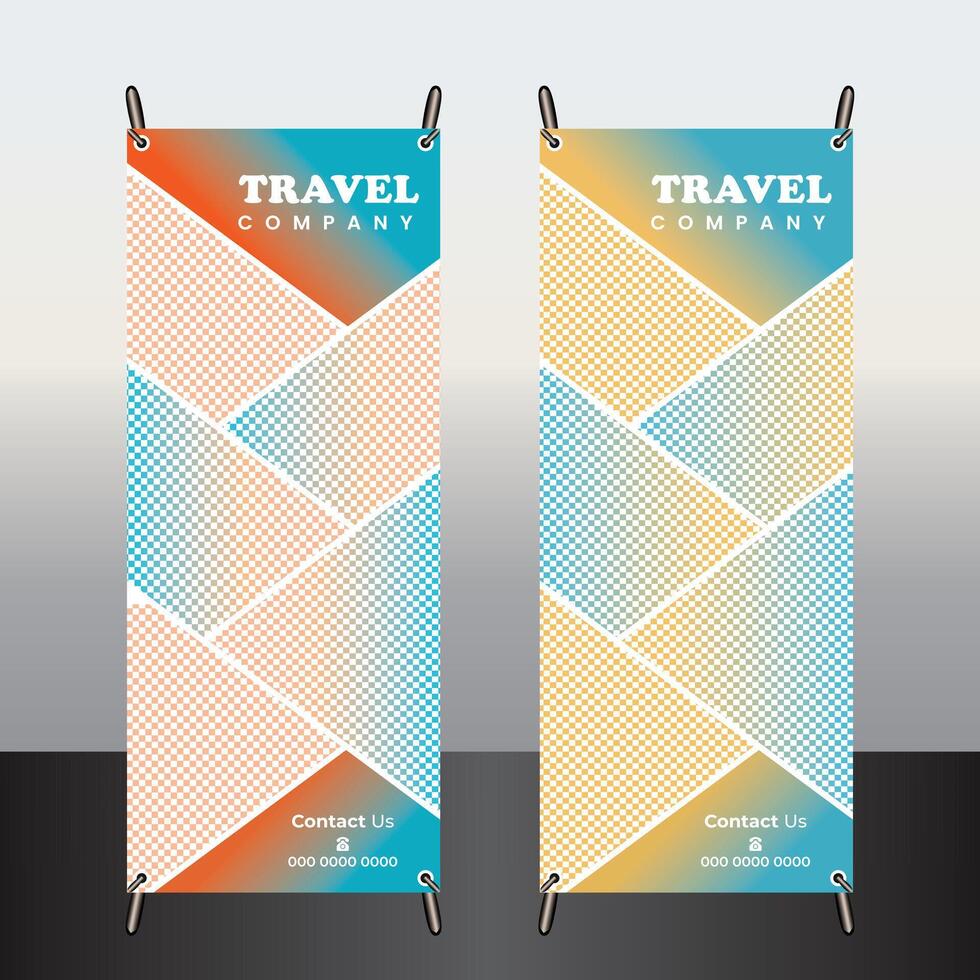 Summer travel roll up design vector