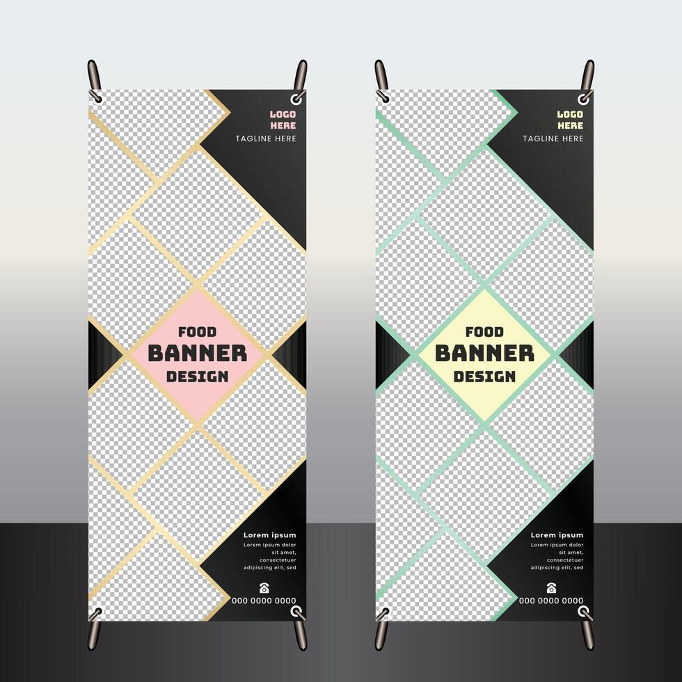 Fast-food roll up set design vector
