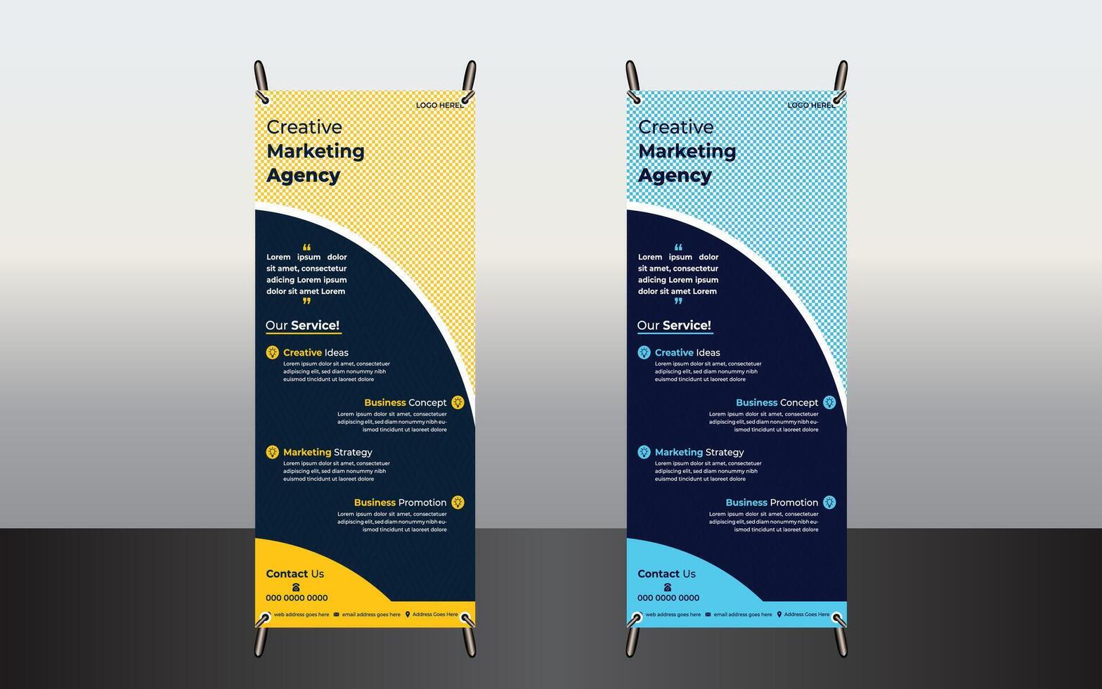 a bundle of 2 templates of business rollup template vector