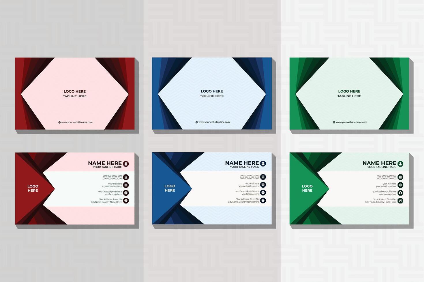 Modern Business Card template with geometric shapes, waves for business, technology. Simple and clean design with a logo and a place 02 vector