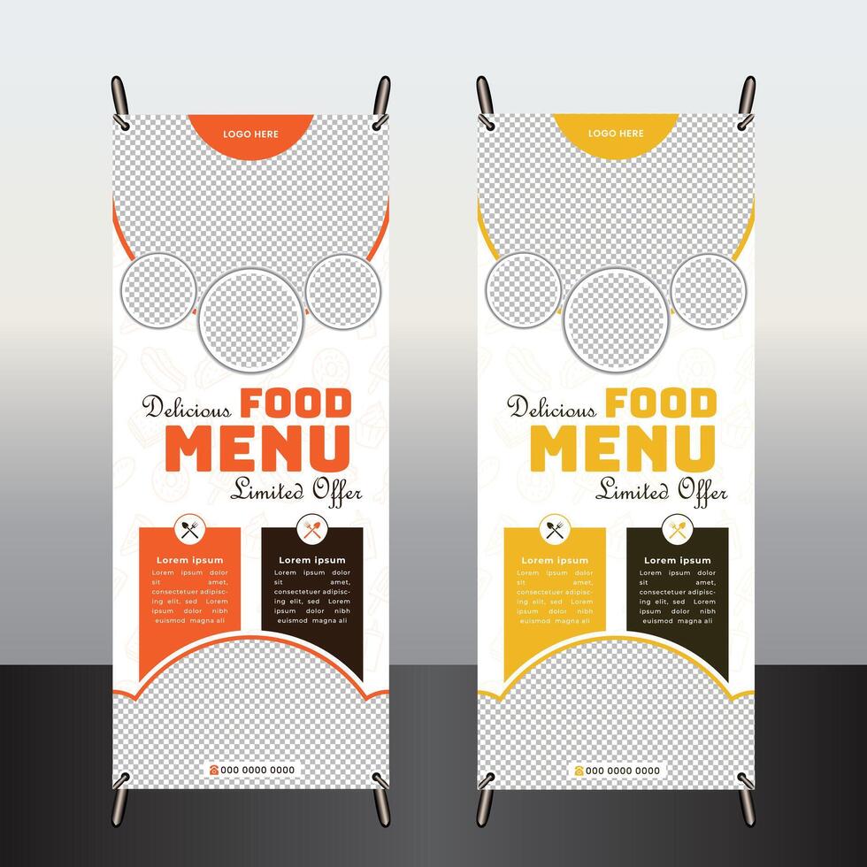 Vertical food roll up design vector