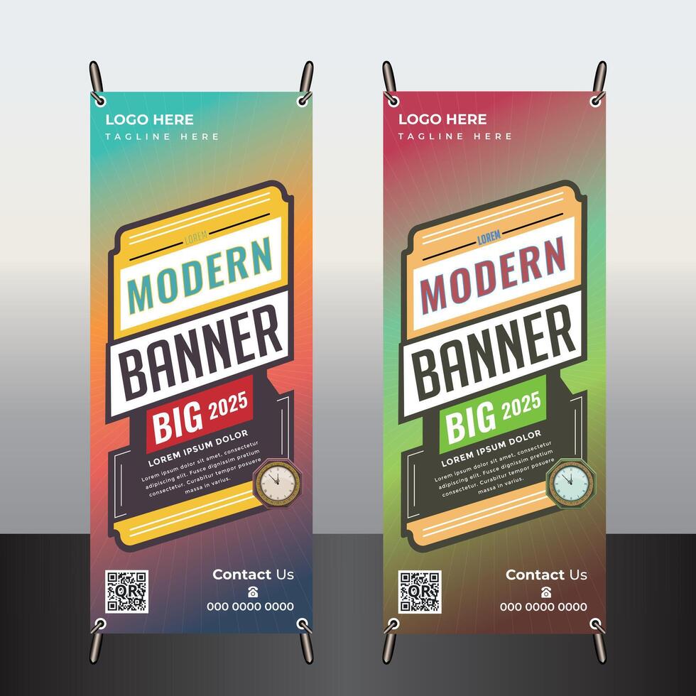 Creative rollup banner template vector