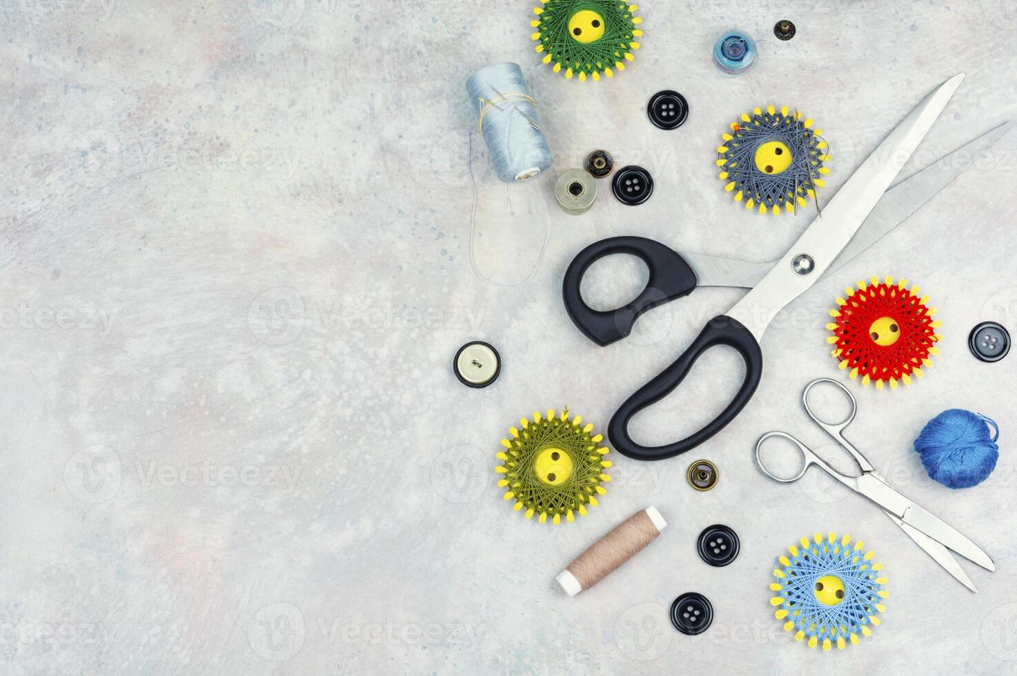 Sewing accessories, sewing supplies. photo