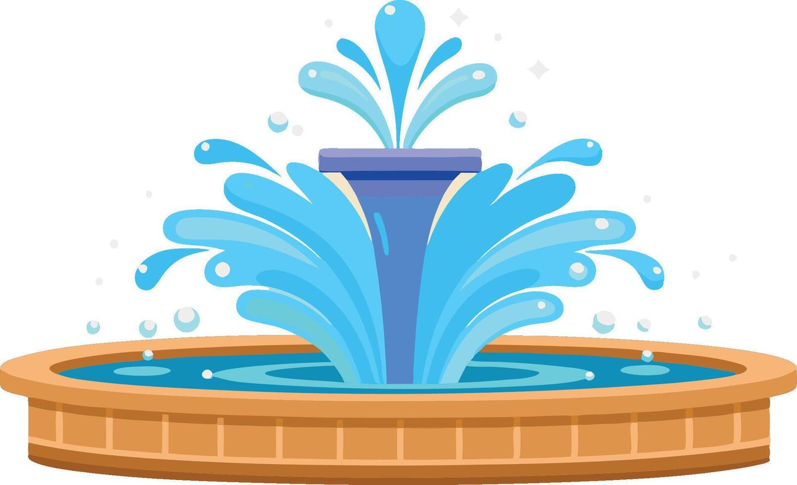 Water fountain gushing refreshing clean water on white background vector