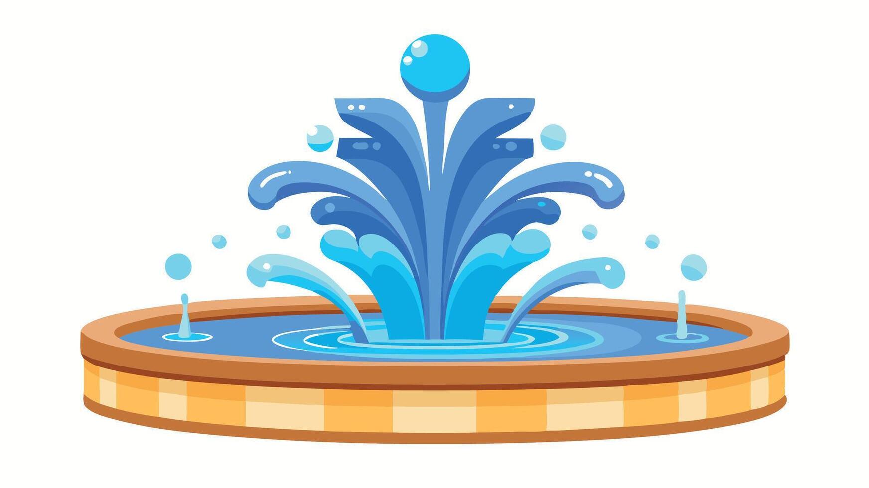 Water fountain gushing refreshing clean water on a sunny day vector