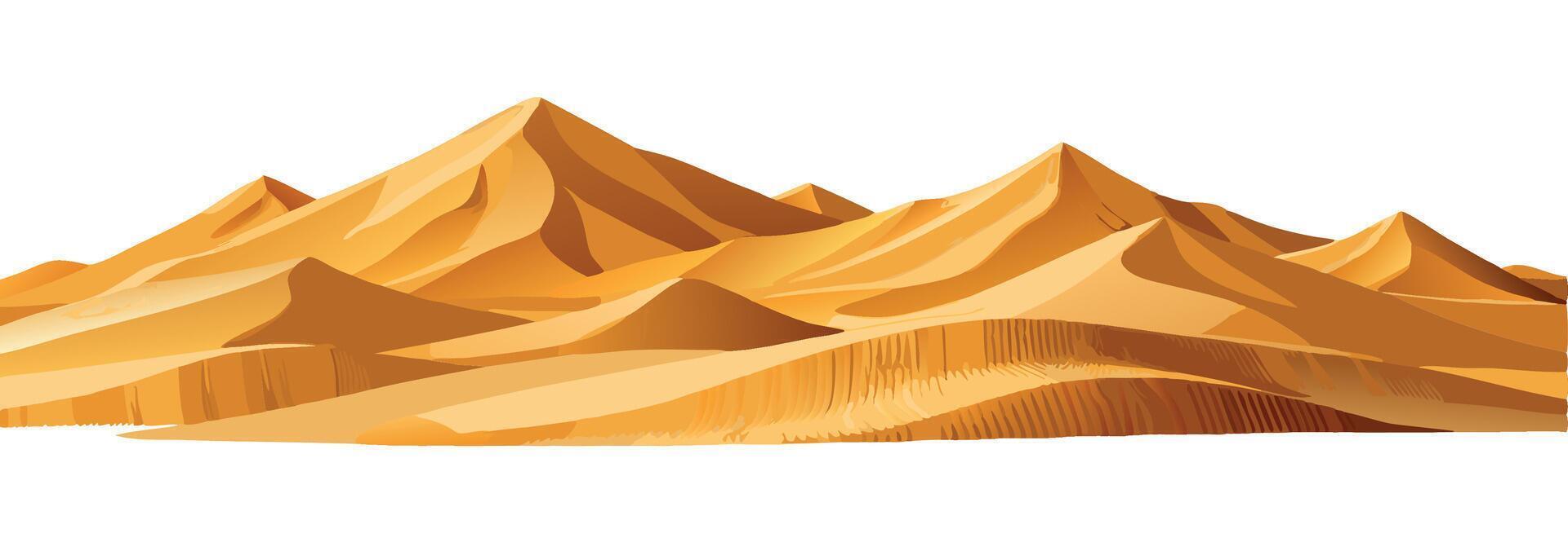 Beautiful landscape with golden sand dunes forming a desert vector