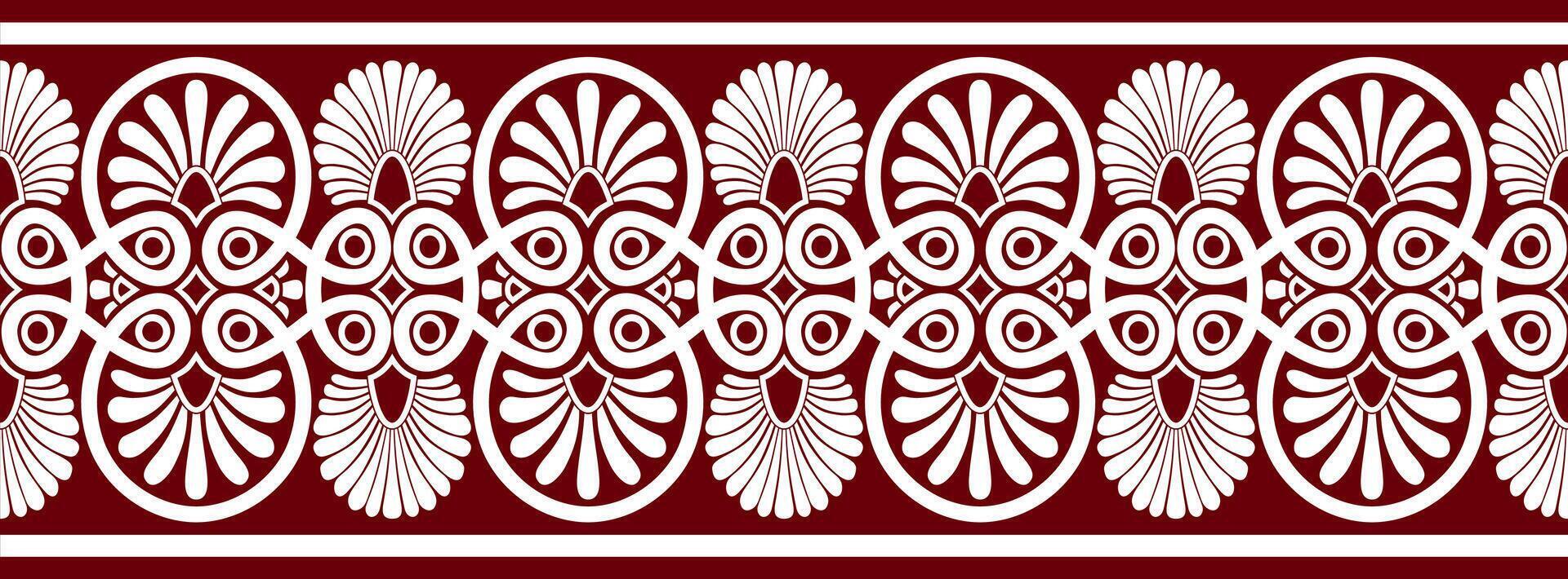 red s ancient greece seamless ornament. Classic Endless pattern frame border Roman Empire. vector