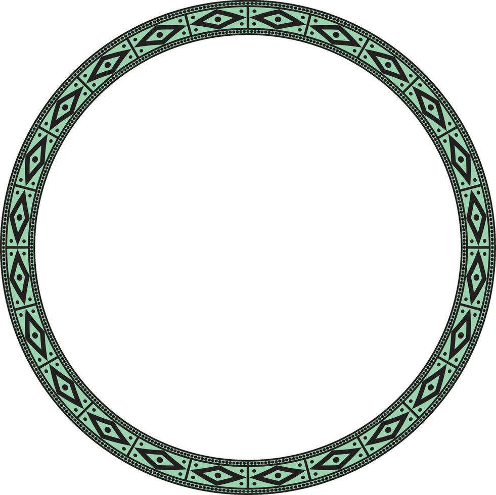round green border ornament. Native American tribes framework, circle. vector