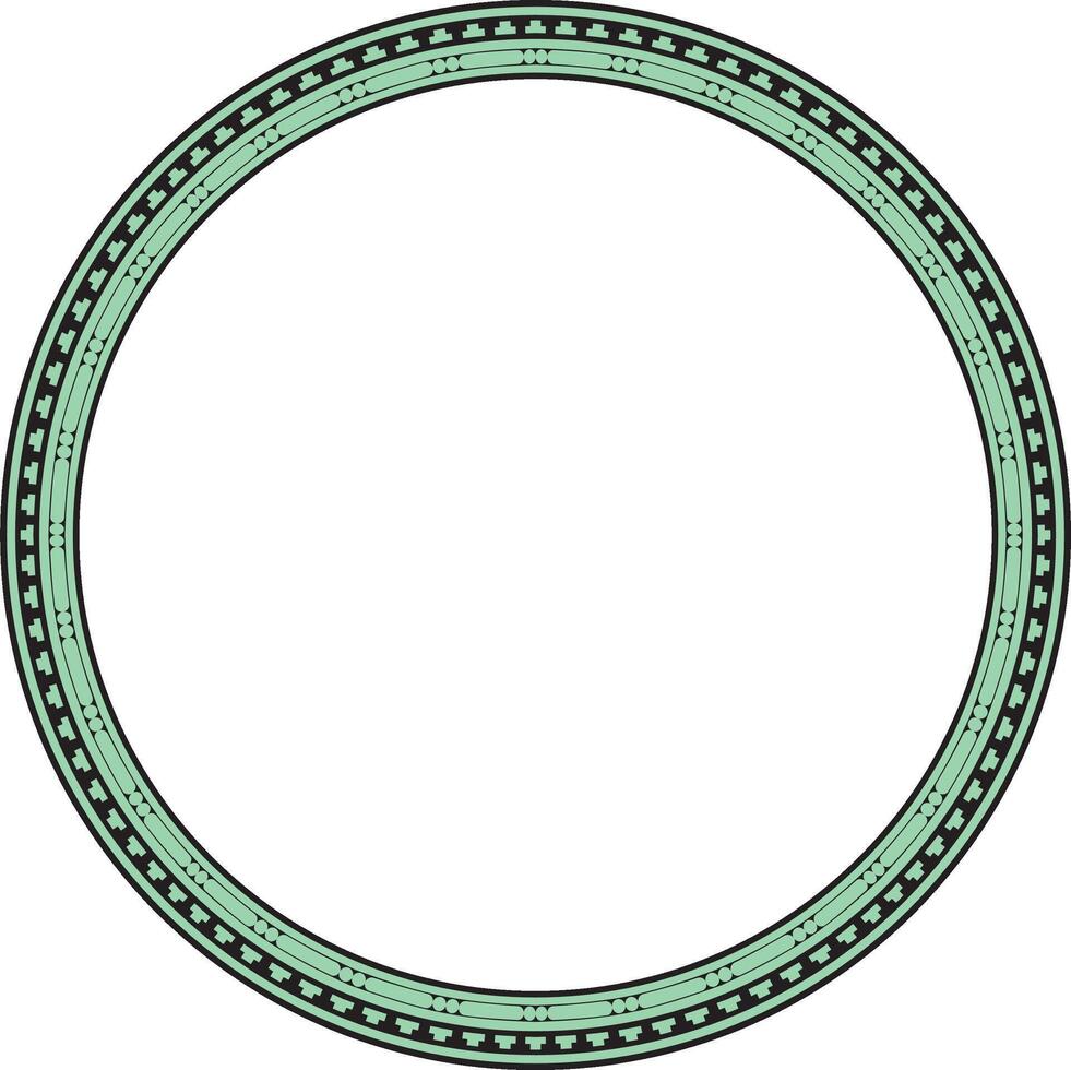 round green and black seamless classic byzantine ornament. Infinite circle, border, frame Ancient Greece, Eastern Roman Empire. Decoration of the Russian Orthodox Church. vector