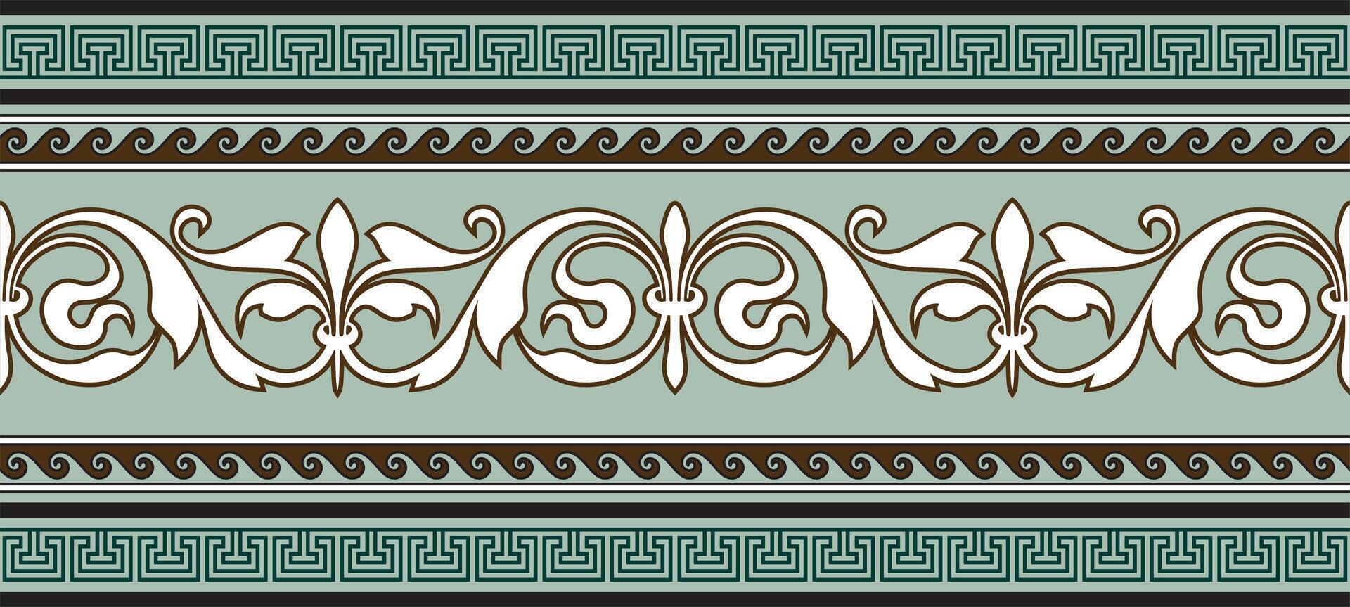 colorful orange classic seamless european national ornament. Ethnic pattern of the Romanesque peoples. Border, frame of ancient greece, roman empire. vector