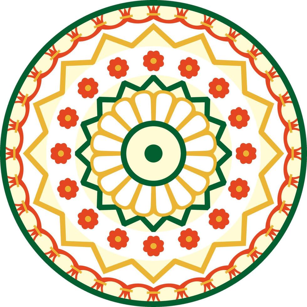 colored round ancient persian ornament. National Iranian circle of ancient civilization. vector