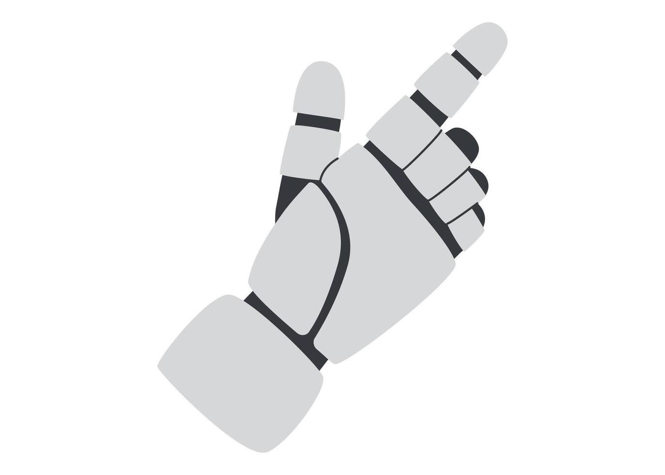 Technology concept. AI concept. Robots hand gesture with pointing finger isolated on white background. vector