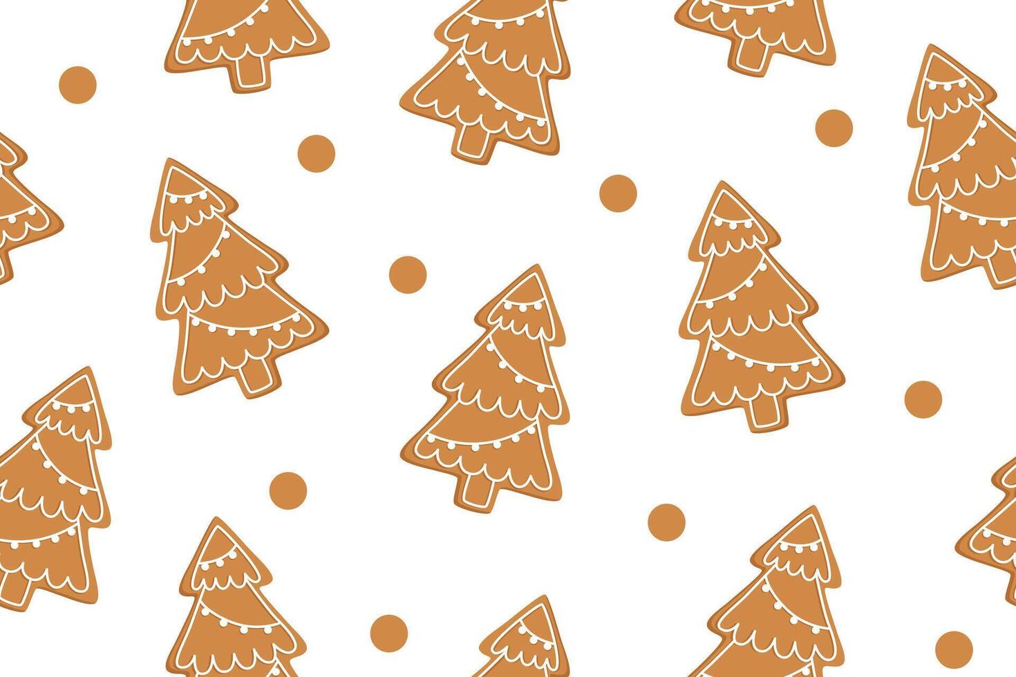 Christmas seamless pattern of Christmas trees gingerbreads on white background. Christmas background. Christmas concept. Christmas ornaments. vector