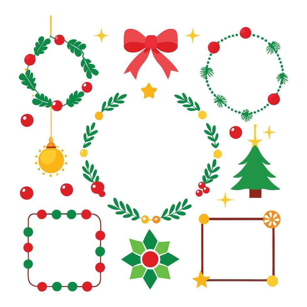 Festive holiday borders and frames design. vector