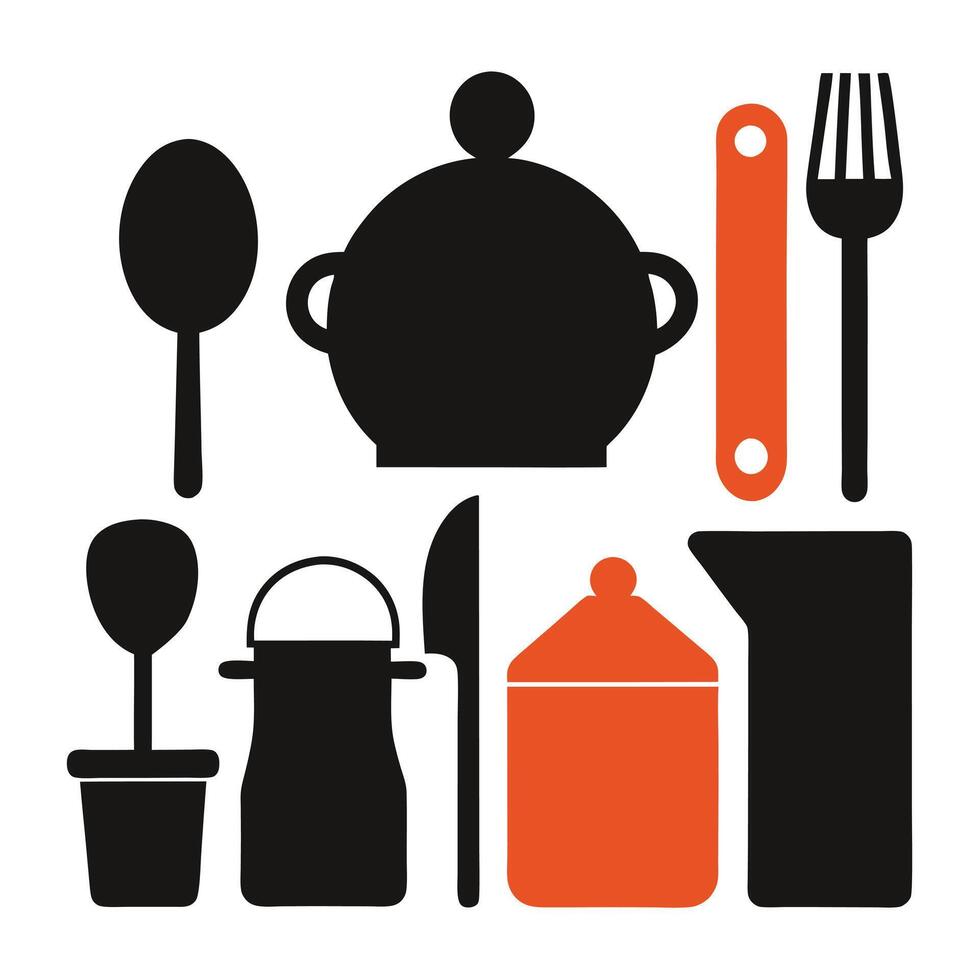 Kitchen tools collection vector