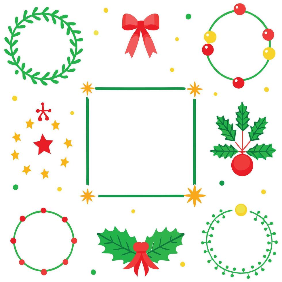 festive holiday borders and frames illustration. vector