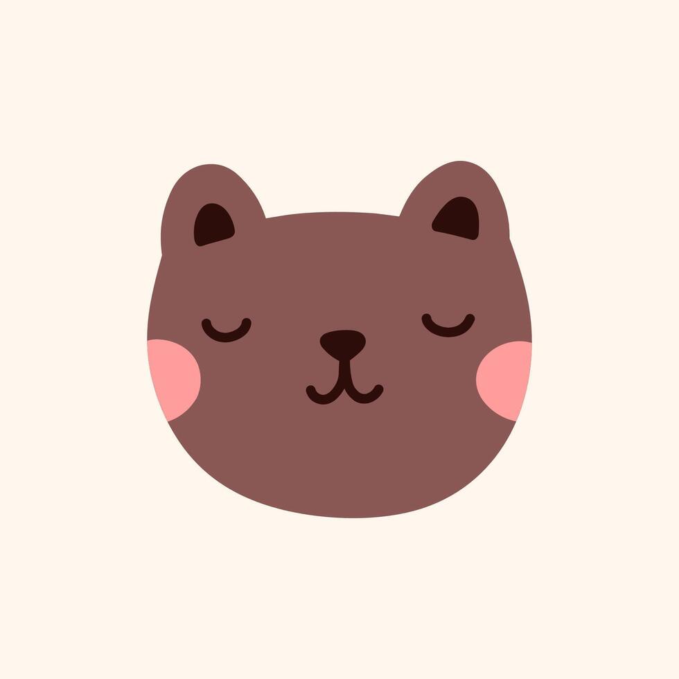 Cute bear isolated on a white background. hand-drawn illustration in flat style. Perfect for decorations, logo, various designs. vector