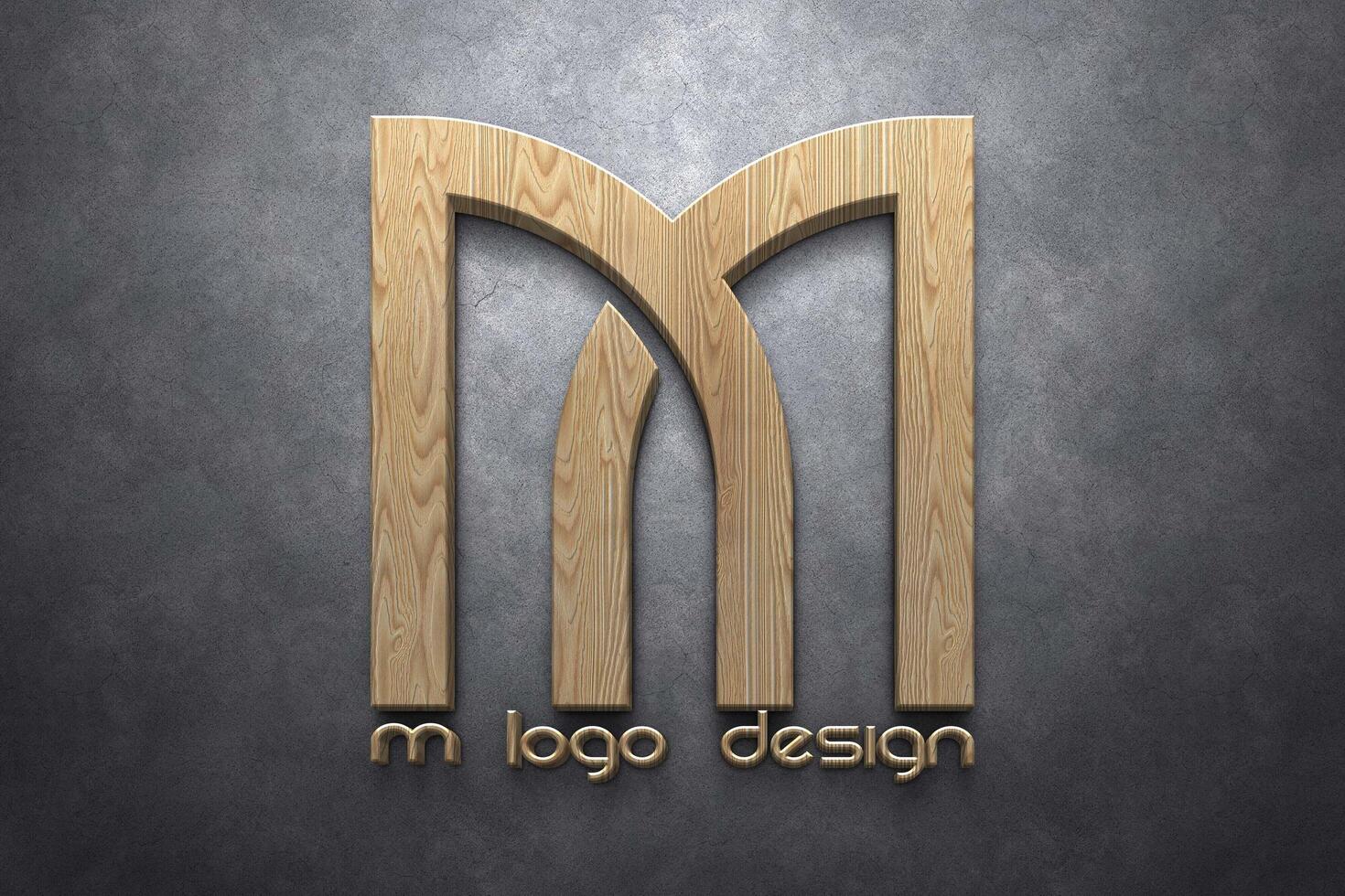 Print creative modern color full m mockup logo design photo